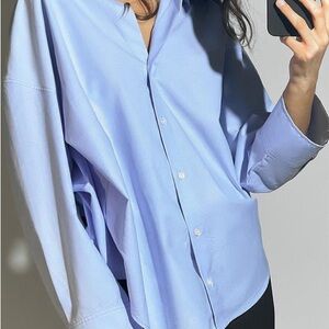 ZARA BLUE COTTON OXFORD SHIRT - size small